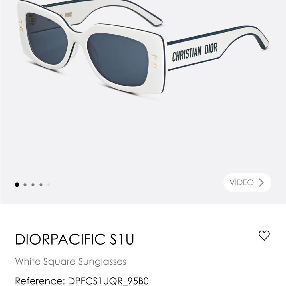 DIORPACIFIC S1U white square sunglasses